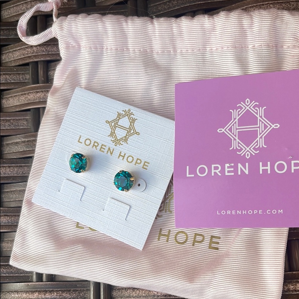 Loren Hope Aqua Blue Stud Earrings